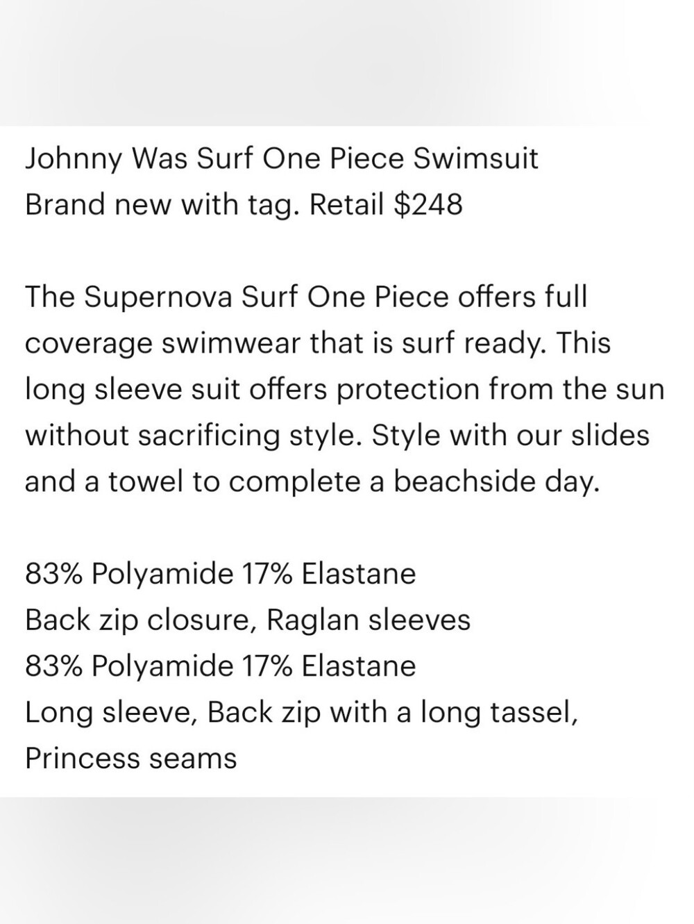 Johnny Was Supernova Surf One Piece Long Sleeve Swimsuit Rashguard Blue Size XL - Picture 13 of 13